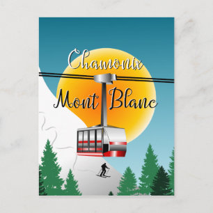 Mont Blanc Chamonix Reiseplakat Postkarte