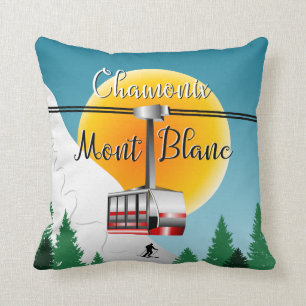 Mont Blanc Chamonix Vintage Reiseplakat Kissen