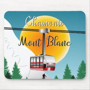 Mont Blanc Chamonix Vintage Reiseplakat Mousepad