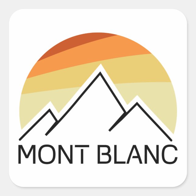 Mont Blanc France Retro Quadratischer Aufkleber (Vorderseite)