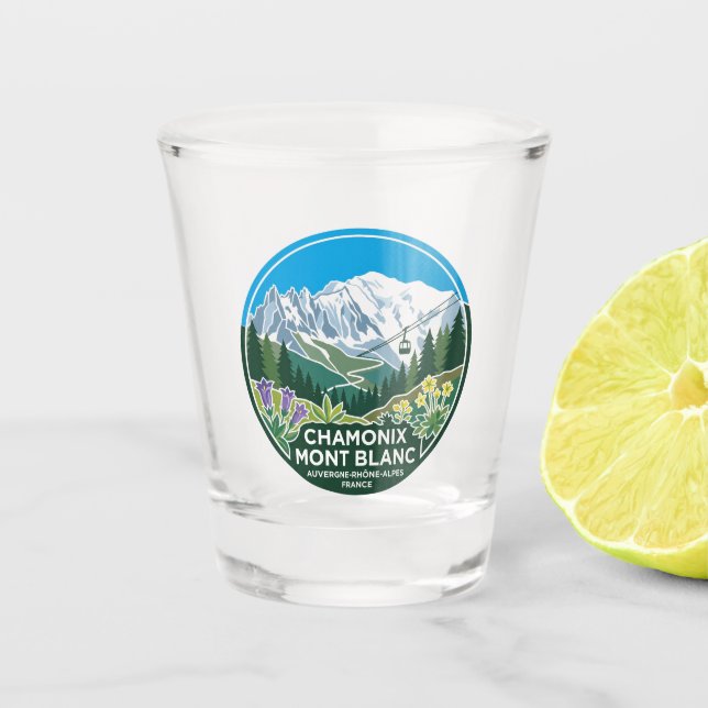 Mont Blanc Frankreich Schnapsglas (Vorderseite)