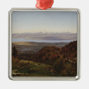 Mont Blanc gesehen von Heiligem-Cergues, 1869 Silbernes Ornament