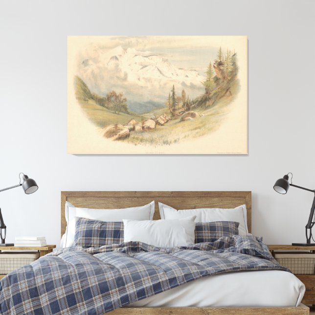 Mont Blanc Leinwanddruck (Insitu (Schlafzimmer))