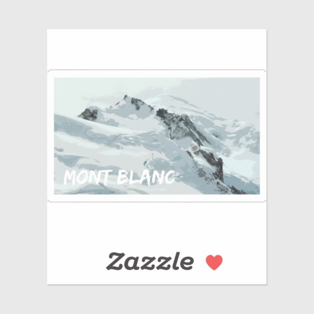 Mont Blanc Mountain Peak, Frankreich Aufkleber (Blatt)