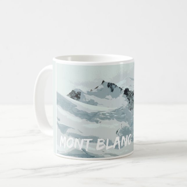 Mont Blanc Mountain Peak, Frankreich Kaffeetasse (Vorderseite Links)