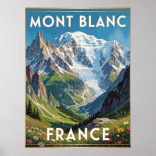 Mont Blanc Schneegipfel Frankreich Bergblick Poster