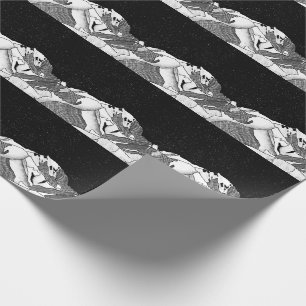 Mont Blanc Schwarz-Weiß-Berg Geschenkpapier