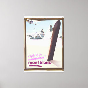 Mont-Blanc-Snowboard-Reiseplakat. Leinwanddruck