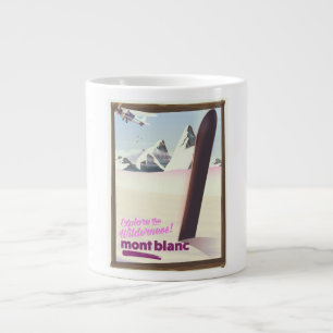 mont blanc Snowboarden Reiseplakat. Jumbo-Tasse