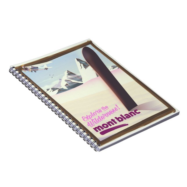 mont blanc Snowboarden Reiseplakat. Notizblock (Rechte Seite)