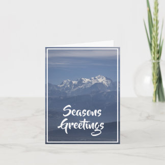 Mont Blanc verschneite Gipfelansicht Weihnachten Karte