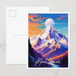 Mont Blanc Vintage-Reiseillustration Postkarte