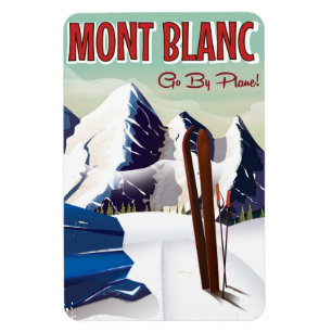 Mont Blanc Vintages Skifahrplakat Magnet
