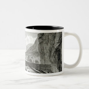 Mont Blanc von den Bädern von St. Didier Zweifarbige Tasse