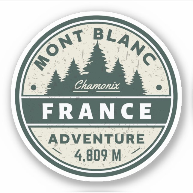 Mont Blanc Wandern Franz-Abenteuer - Monte Bianco Aufkleber (Vorderseite)