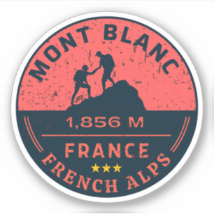Mont-Blanc-Wanderung französisches Abenteuer- Mont Aufkleber