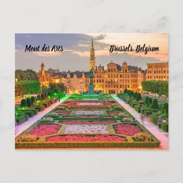 Mont des Arts Brüssel Belgien stilisiert Postkarte (Vorderseite)