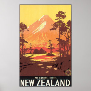 Mont Neuseeland Reiseplakat Poster