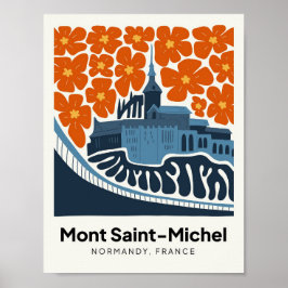 Mont Saint Michel Frankreich abstrakter Reiseraum Poster