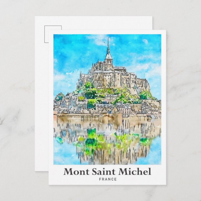 Mont Saint Michel Frankreich Besuchen Sie die Univ Postkarte (Vorne/Hinten)