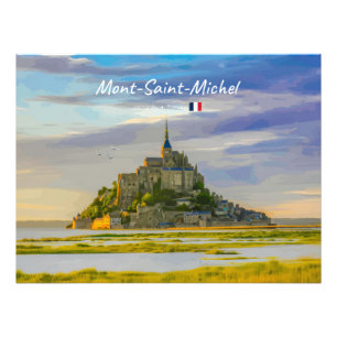 Mont-Saint-Michel, Frankreich - Mittelalterliche A Fotodruck
