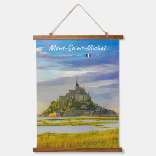 Mont-Saint-Michel, Frankreich - Mittelalterliche A Wandteppich Mit Holzrahmen