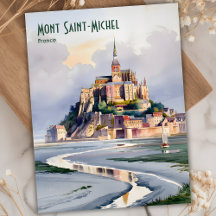 Mont Saint-Michel Frankreich Reisen Vintage Wasser