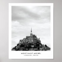 Mont Saint Michel Frankreich Schwarz & Weiß Foto