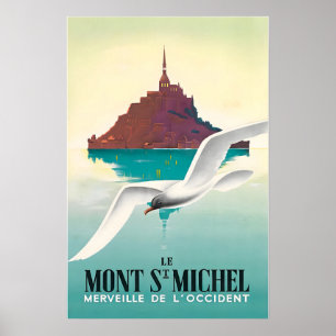 Mont Saint-Michel Kunst Französisches Reiseplakat Poster