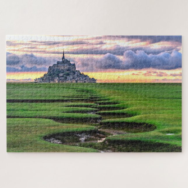 Mont-Saint-Michel, Normandie, Frankreich Puzzle (Horizontal)