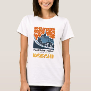 Mont Saint Michel Normandie Frankreich Reise flora T-Shirt