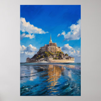 Mont Saint-Michel Ölgemälde am großen Tag Poster