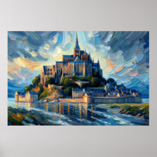 Mont-Saint-Michel Ölgemälde Poster