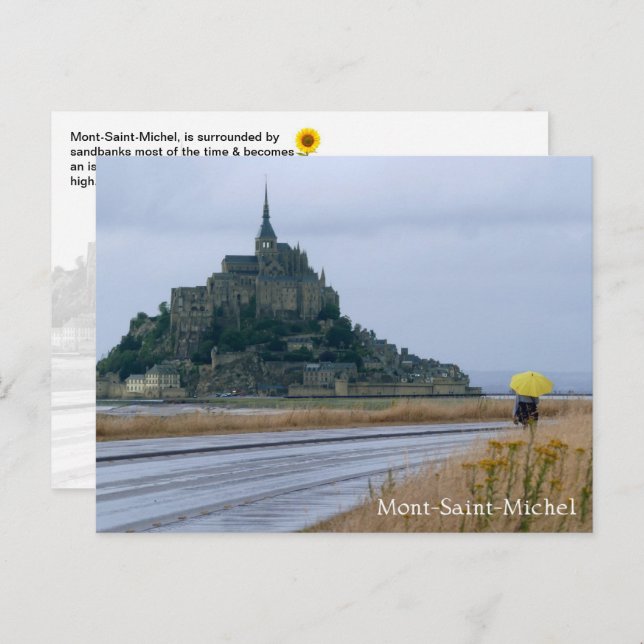 Mont-Saint-Michel Rainy Day, Normandie, Frankreich Postkarte (Vorne/Hinten)
