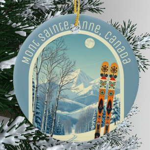 Mont Sainte-Anne Kanada Ski-Souvenir Keramik Ornament