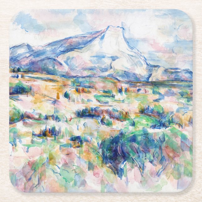 Mont Sainte-Victoire, Paul Cezanne Rechteckiger Pappuntersetzer (Vorderseite)