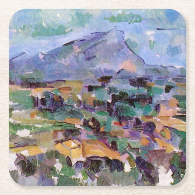 Mont Sainte-Victoire, Paul Cezanne Rechteckiger Pappuntersetzer (Vorderseite)