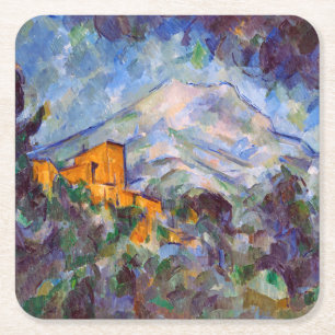 Mont Sainte-Victoire, Paul Cezanne Rechteckiger Pappuntersetzer