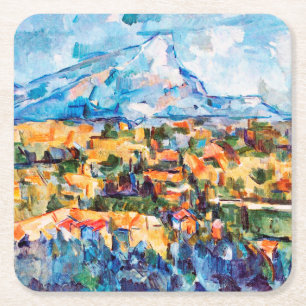 Mont Sainte-Victoire, Paul Cezanne Rechteckiger Pappuntersetzer