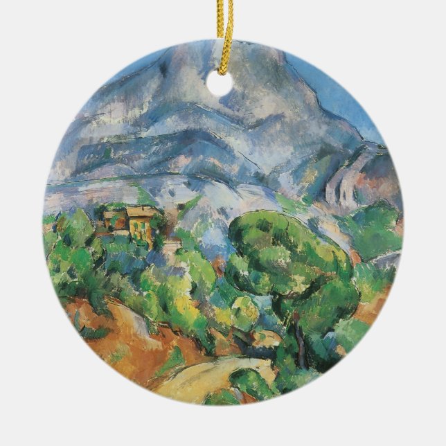 Mont Sainte Victoire über Tholonet, Paul Cezanne Keramik Ornament (Vorne)