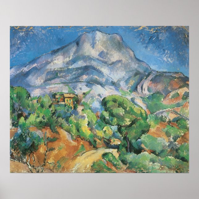 Mont Sainte Victoire über Tholonet, Paul Cezanne Poster (Vorne)