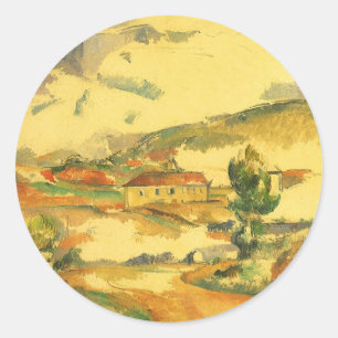 Mont Sainte Victoire von Paul Cezanne, Vintag Art Runder Aufkleber