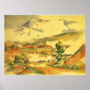 Mont Sainte Victoire von Paul Cezanne, Vintage Kun Poster