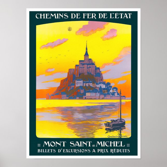 Mont St. Michel Frankreich Jahrgang Reise Poster (Vorne)