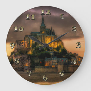 Mont St Michel Island Kirche Normandie Große Wanduhr