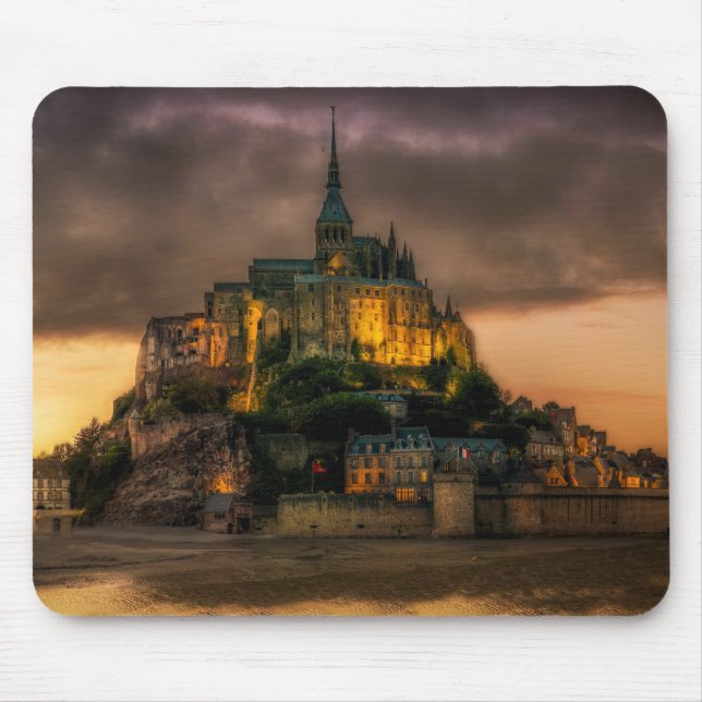 Mont St Michel Island Kirche Normandie Mousepad (Vorne)