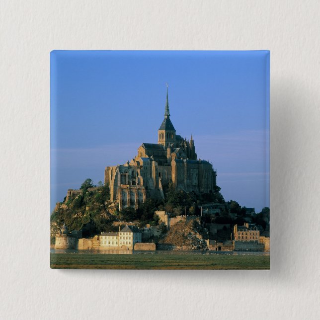 Mont St Michel, Manche, Normandie, Frankreich Button (Vorderseite)