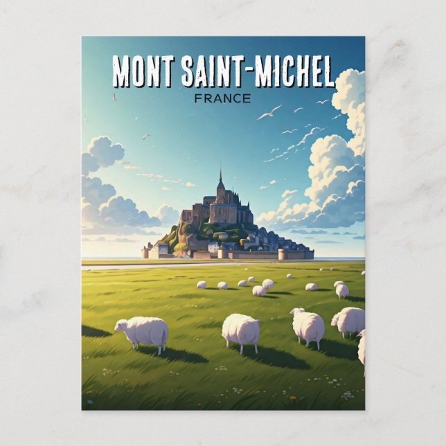 Mont St-Michel Normandie Frankreich Reisen Postkar Postkarte (Vorderseite)