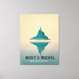 mont st michel vintage Travel poster Leinwanddruck