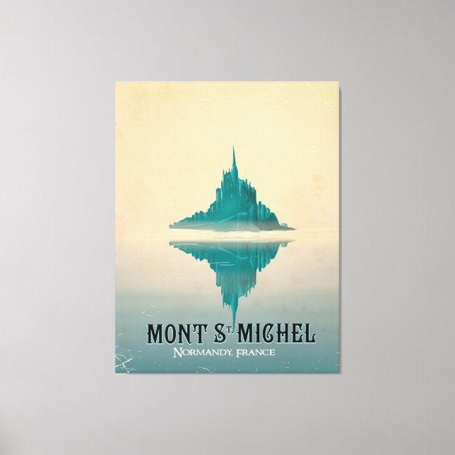 mont st michel vintage Travel poster Leinwanddruck (Vorderseite)